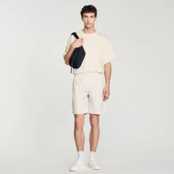 Pantalons & Shorts*SANDRO Bermuda En Matière Technique Ivoire