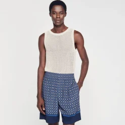 Pantalons & Shorts*SANDRO Bermuda Imprimé Marine