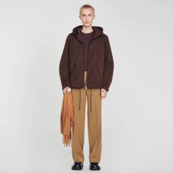 Manteaux & Blousons*SANDRO Blouson à Capuche Marron Foncé