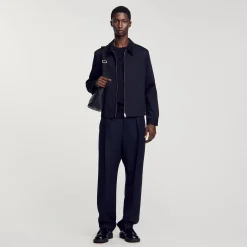 Manteaux & Blousons*SANDRO Blouson En Coton Marine
