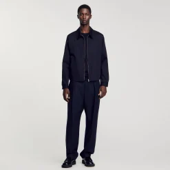 Manteaux & Blousons*SANDRO Blouson En Coton Marine