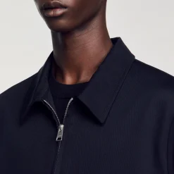 Manteaux & Blousons*SANDRO Blouson En Coton Marine