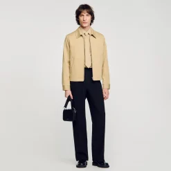 Manteaux & Blousons*SANDRO Blouson En Coton Sable clair