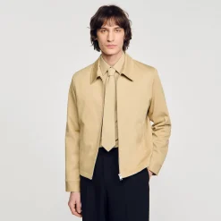 Manteaux & Blousons*SANDRO Blouson En Coton Sable clair