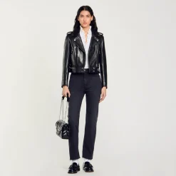 Manteaux|Blousons & Vestes*SANDRO Blouson En Cuir Noir