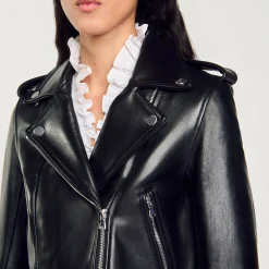 Manteaux|Blousons & Vestes*SANDRO Blouson En Cuir Noir