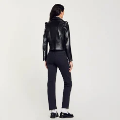 Manteaux|Blousons & Vestes*SANDRO Blouson En Cuir Noir