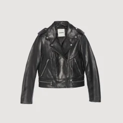 Manteaux|Blousons & Vestes*SANDRO Blouson En Cuir Noir