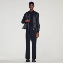 Cuirs|Manteaux & Blousons*SANDRO Blouson En Cuir Noir
