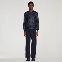 Cuirs|Manteaux & Blousons*SANDRO Blouson En Cuir Noir