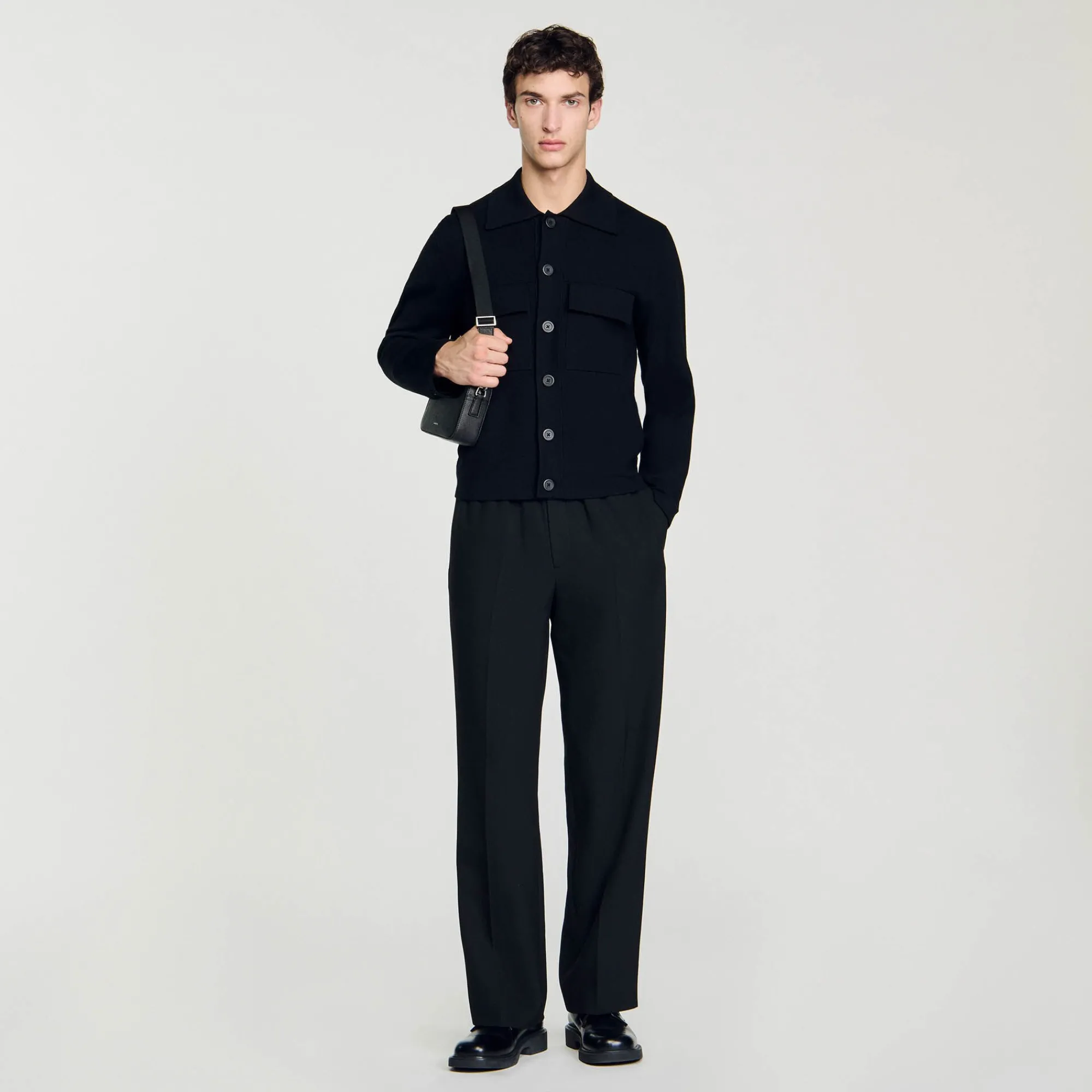Pulls & Gilets*SANDRO Blouson En Maille Noir