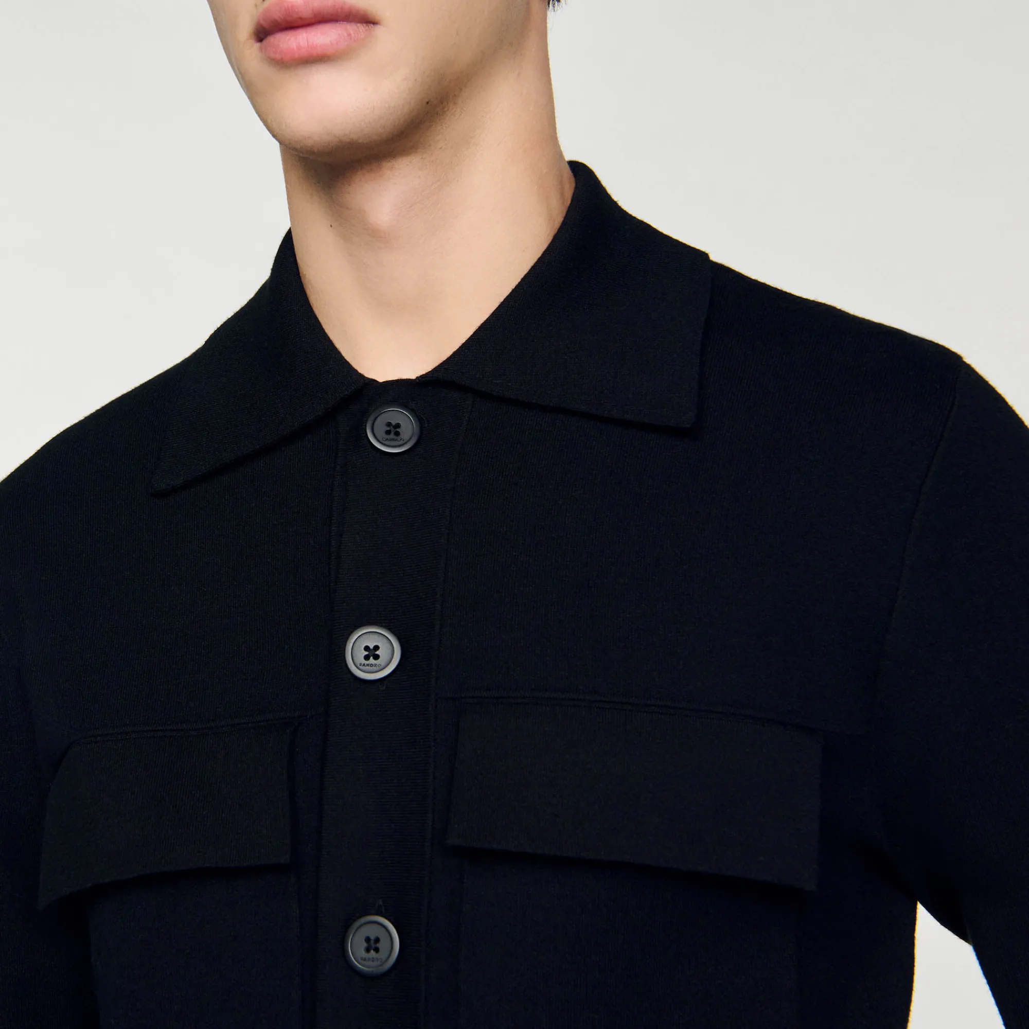 Pulls & Gilets*SANDRO Blouson En Maille Noir
