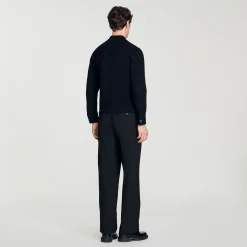 Pulls & Gilets*SANDRO Blouson En Maille Noir