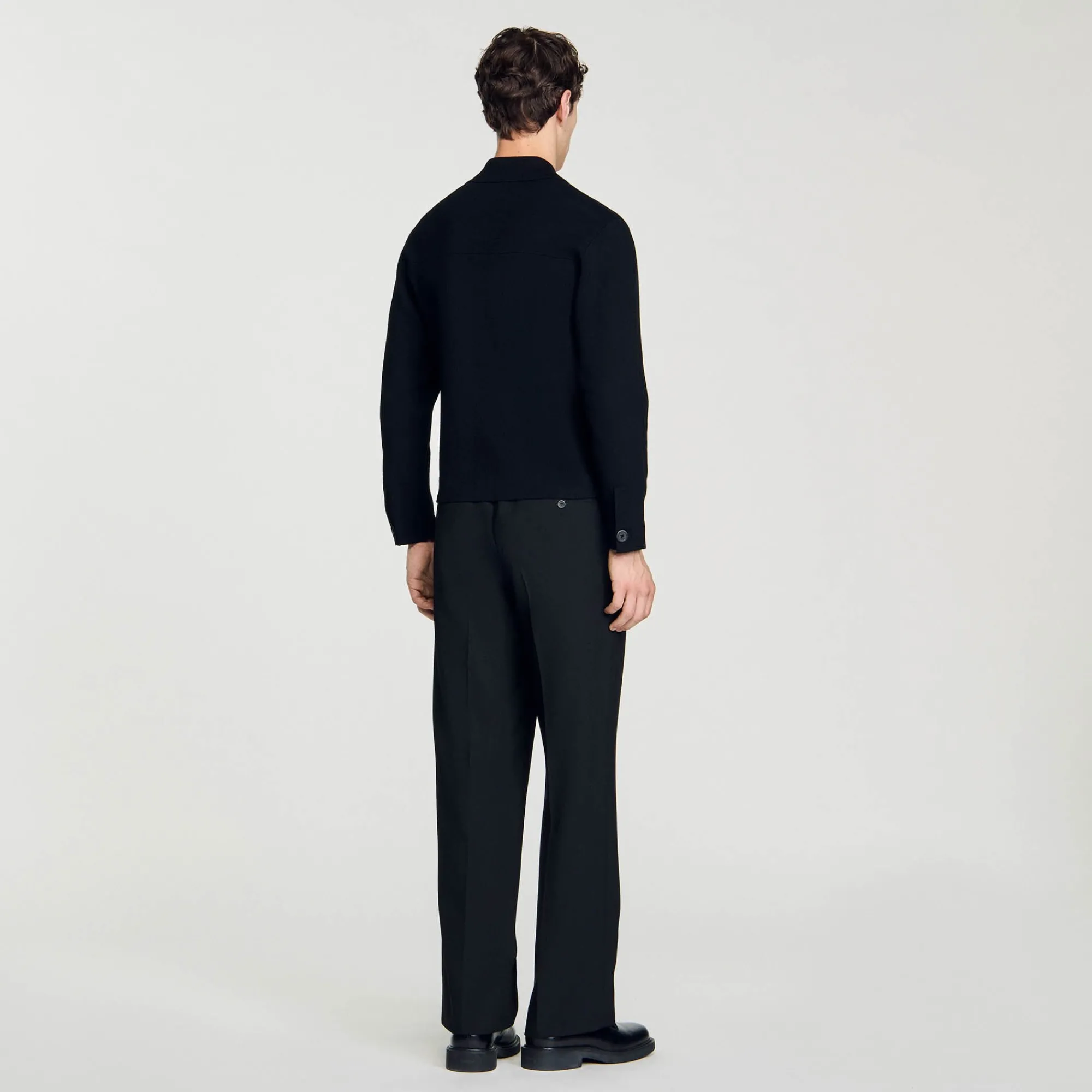 Pulls & Gilets*SANDRO Blouson En Maille Noir