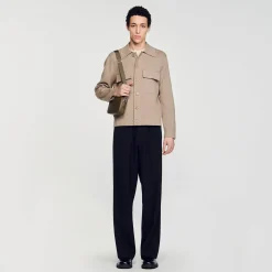 Pulls & Gilets*SANDRO Blouson En Maille Marron Clair