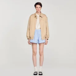 Manteaux*SANDRO Blouson Oversize Beige