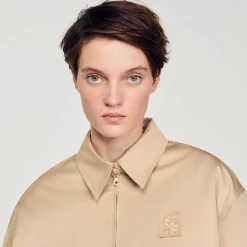 Manteaux*SANDRO Blouson Oversize Beige