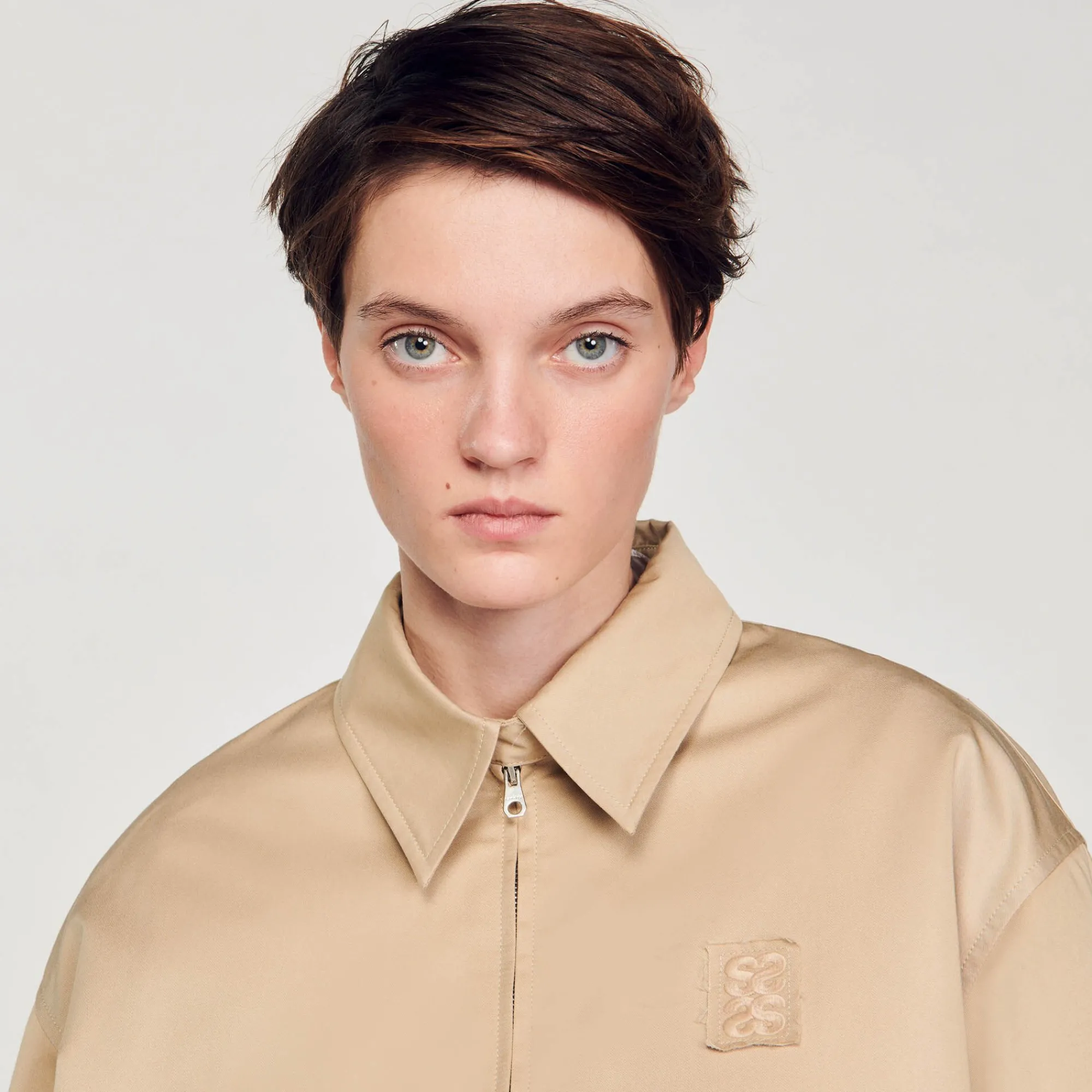 Manteaux*SANDRO Blouson Oversize Beige