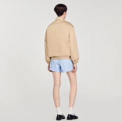 Manteaux*SANDRO Blouson Oversize Beige