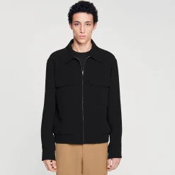 Manteaux & Blousons*SANDRO Blouson Zippé Noir
