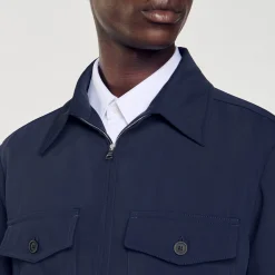 Manteaux & Blousons*SANDRO Blouson Zippé Marine