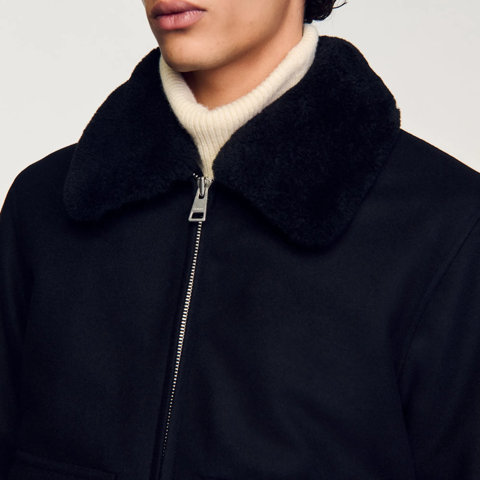 Manteaux & Blousons*SANDRO Blouson Zippé Noir