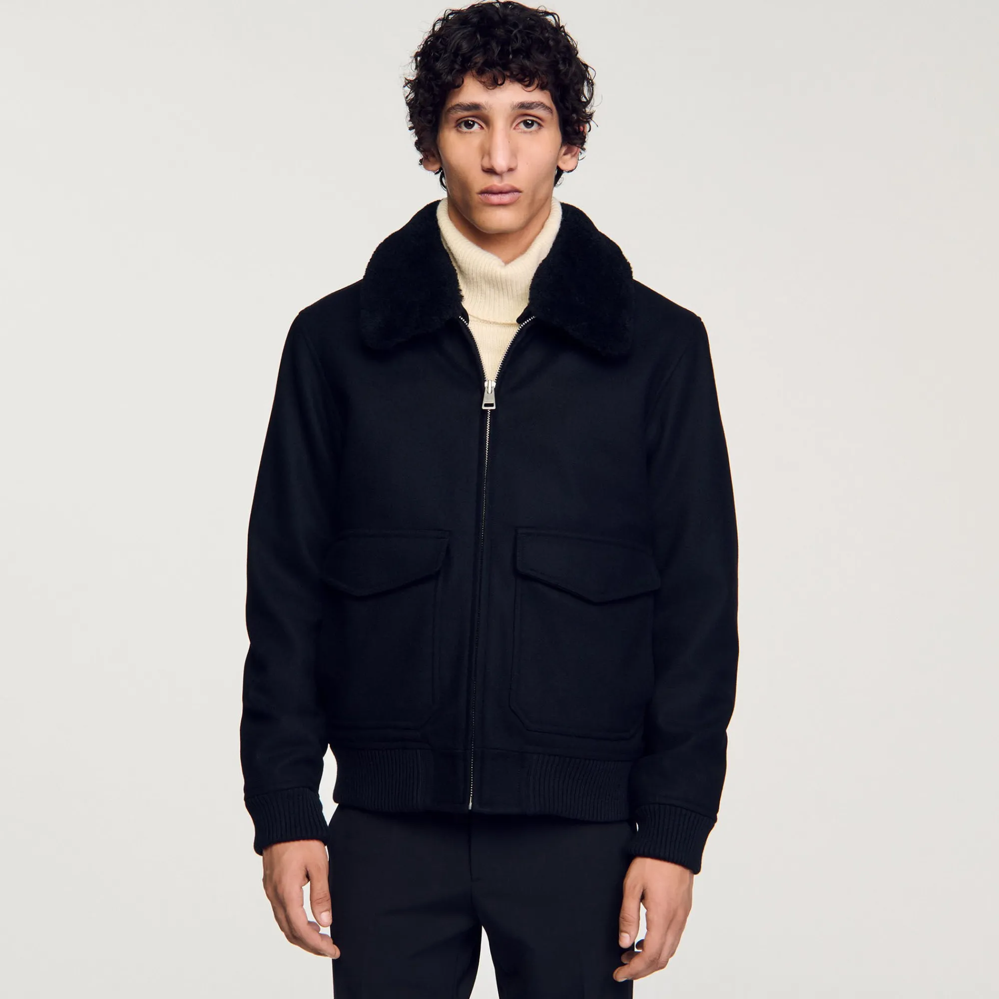 Manteaux & Blousons*SANDRO Blouson Zippé Noir