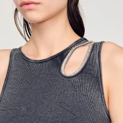 Tops & Chemises*SANDRO Body à épaule Strassée Gris