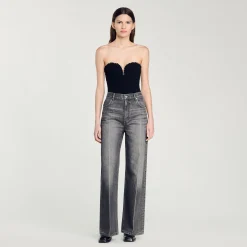 Tops & Chemises*SANDRO Body Bustier En Maille Noir