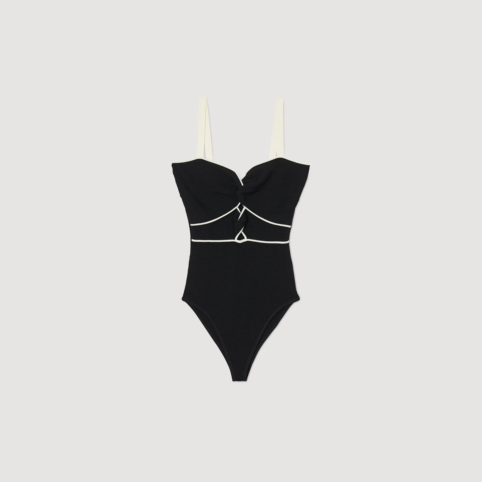 Tops & Chemises*SANDRO Body En Maille Bicolore Noir
