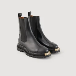 Bottines*SANDRO Bottines à Semelle Crantée Noir