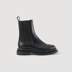 Bottines*SANDRO Bottines à Semelle Crantée Noir