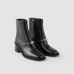 Bottines*SANDRO Bottines En Cuir Noir
