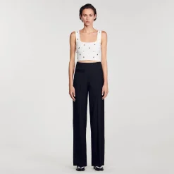 Ensembles|Pulls & Cardigans*SANDRO Brassière En Maille Ornée De Charms blanc