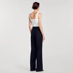 Ensembles|Pulls & Cardigans*SANDRO Brassière En Maille Ornée De Charms blanc