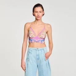 Tops & Chemises*SANDRO Brassière Imprimée Rouge / Bleu