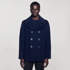 Manteaux & Blousons*SANDRO Caban En Laine Marine
