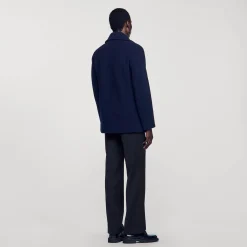 Manteaux & Blousons*SANDRO Caban En Laine Marine