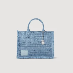 Sacs Cabas|Sacs Porté Épaule*SANDRO Cabas Kasbah En Tweed Bleu