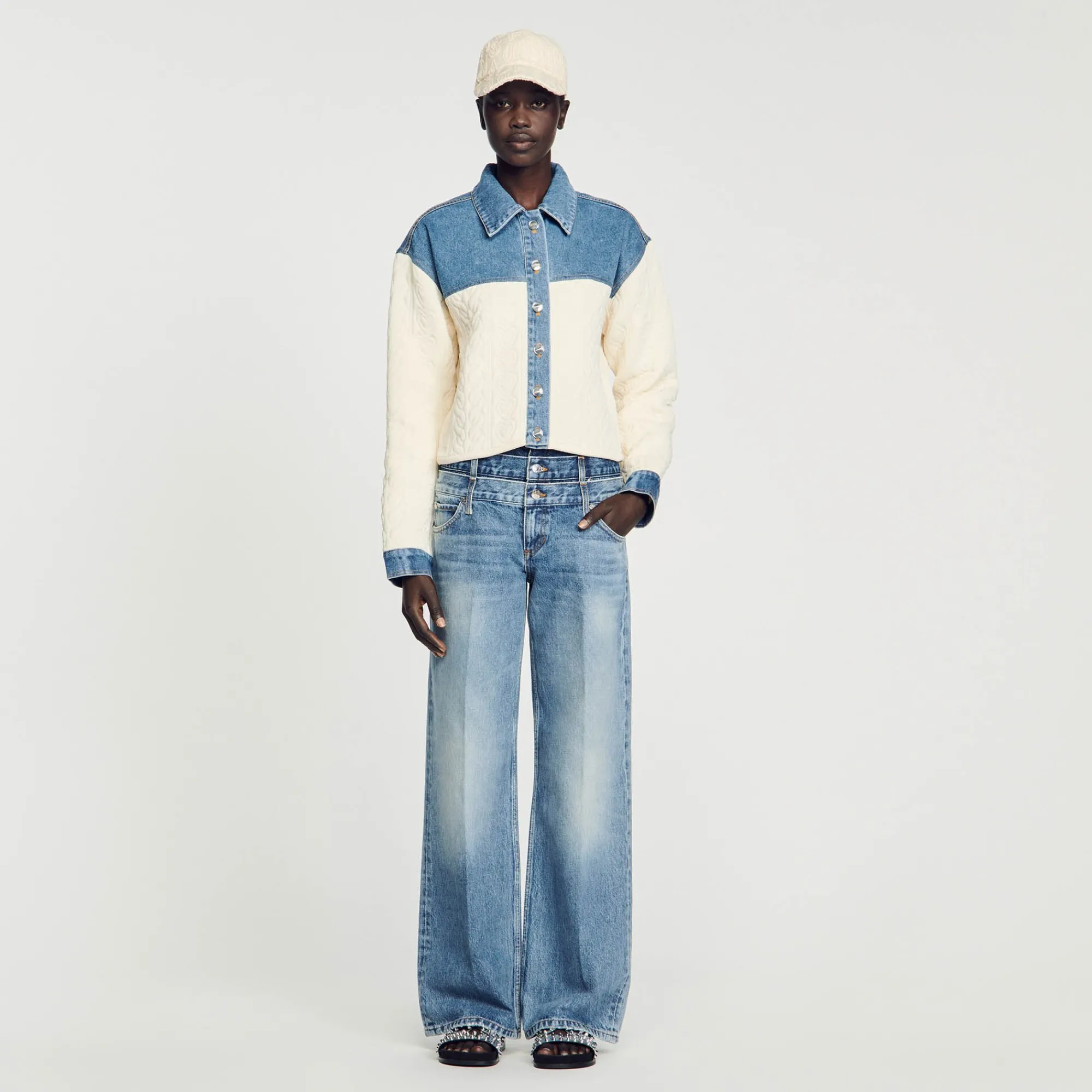 Pulls & Cardigans*SANDRO Cardicoat Bimatières Ecru