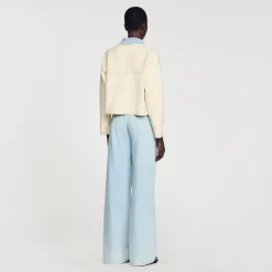 Pulls & Cardigans*SANDRO Cardicoat Oversize Bimatières Ecru