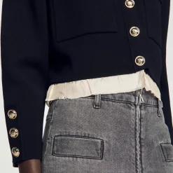 Pulls & Cardigans*SANDRO Cardigan à Col Chemise Noir