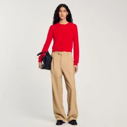 Ensembles|Pulls & Cardigans*SANDRO Cardigan à Volants Rouge