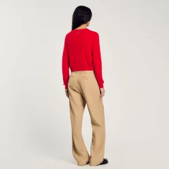 Ensembles|Pulls & Cardigans*SANDRO Cardigan à Volants Rouge