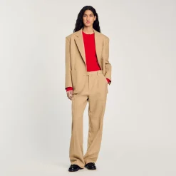 Ensembles|Pulls & Cardigans*SANDRO Cardigan à Volants Rouge