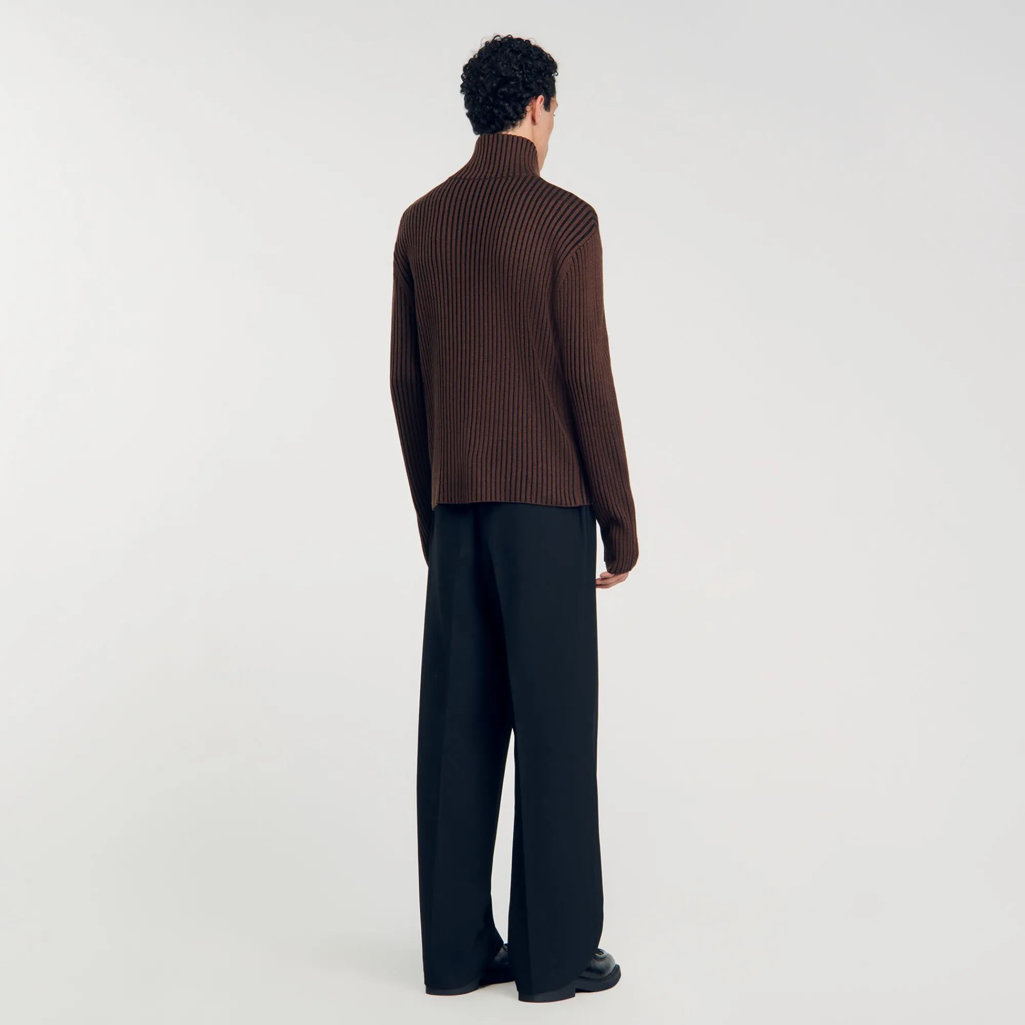 Pulls & Gilets*SANDRO Cardigan Côtelé Marron Clair