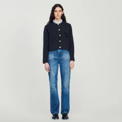 Pulls & Cardigans*SANDRO Cardigan En Laine Certifiée Anthracite