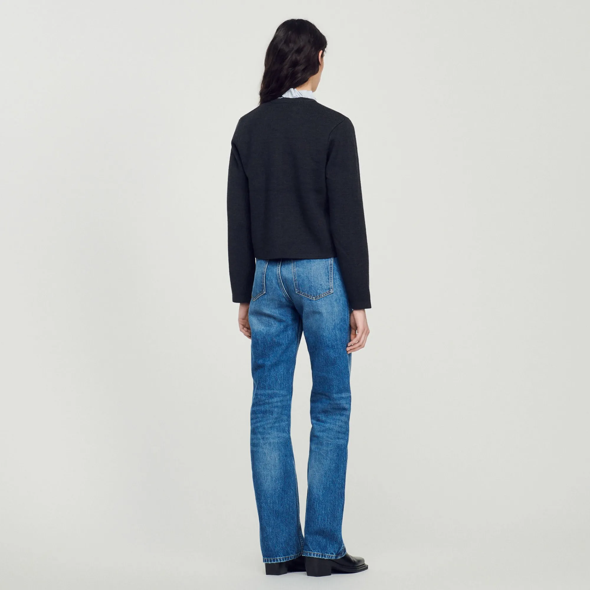 Pulls & Cardigans*SANDRO Cardigan En Laine Certifiée Anthracite