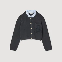 Pulls & Cardigans*SANDRO Cardigan En Laine Certifiée Anthracite