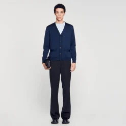 Pulls & Gilets*SANDRO Cardigan En Maille Bleu